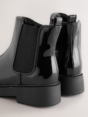 Black Patent Standard Fit (F) Chelsea Ankle Boots - Image 3 of 5