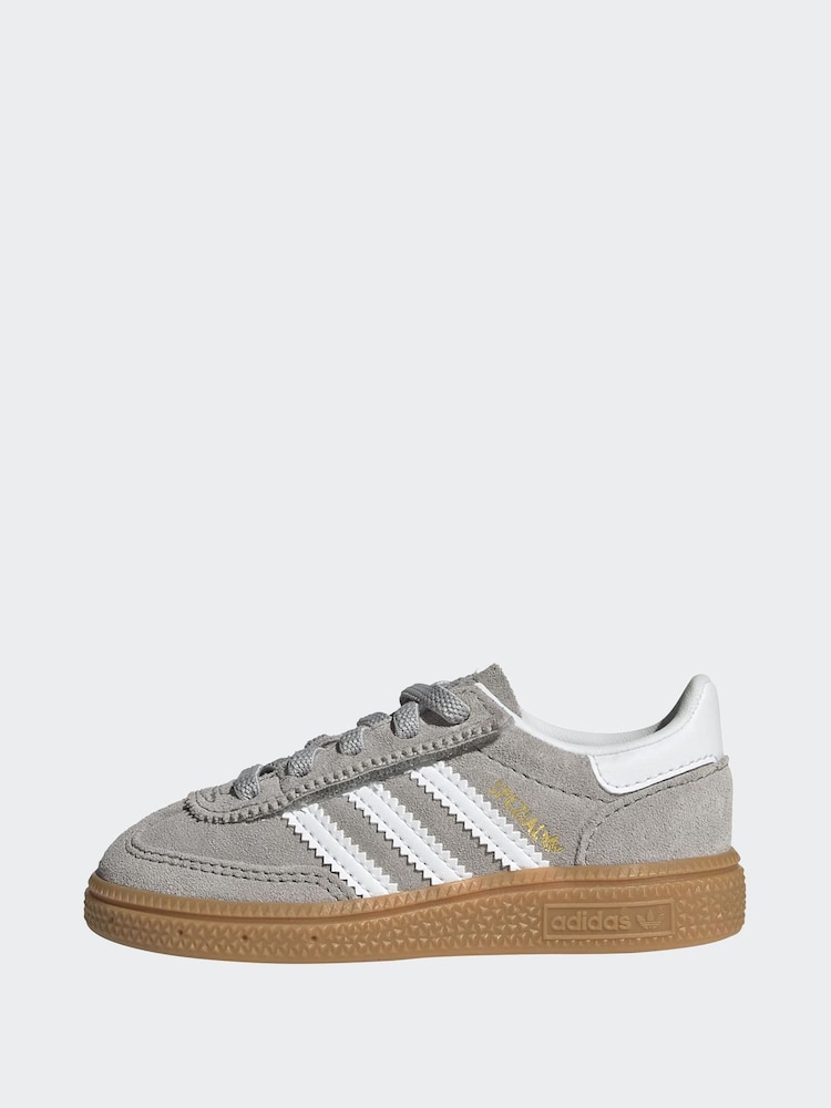 adidas Originals Grey Handball Spezial Elastic Lace Infant Trainers - Image 2 of 9