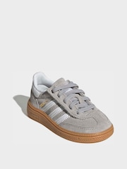 adidas Originals Grey Handball Spezial Elastic Lace Infant Trainers - Image 4 of 9