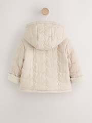 Cream Crinkle Bear Face Quilted Baby Jacket - Image 2 of 7