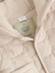 Cream Crinkle Bear Face Quilted Baby Jacket - Image 4 of 7