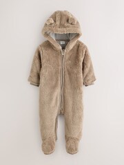 Brown Quilted Hooded Nylon Baby All-In-One - Image 2 of 7