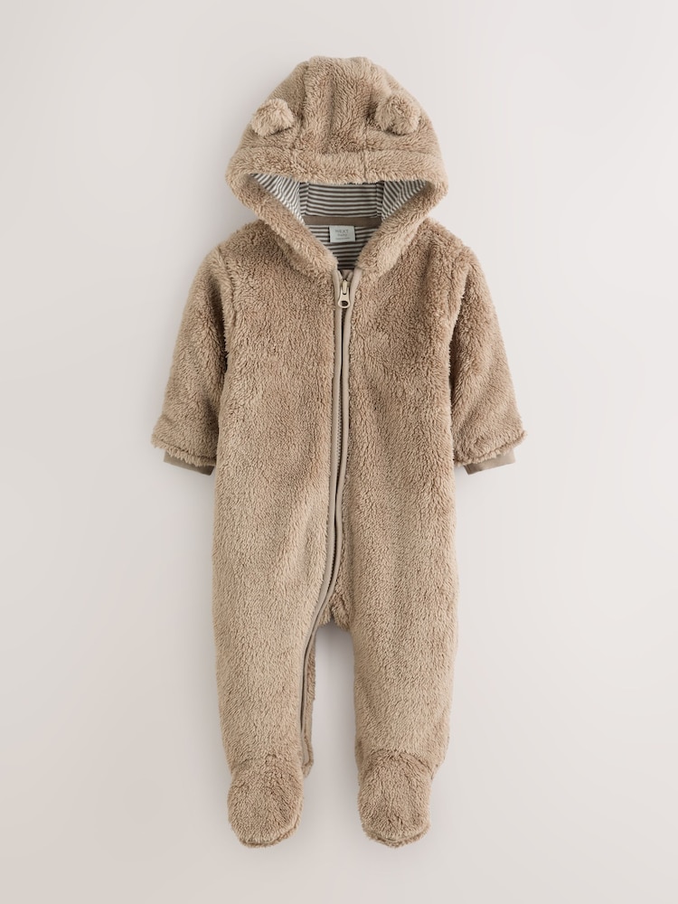 Brown Quilted Hooded Nylon Baby All-In-One - Image 2 of 7 Brown Quilted Hooded Nylon Baby All-In-One - Image 2 of 7