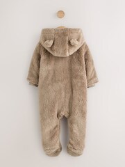Brown Quilted Hooded Nylon Baby All-In-One - Image 3 of 7
