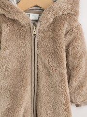 Brown Quilted Hooded Nylon Baby All-In-One - Image 4 of 7