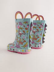 Teal Blue Dinosaur Handle Wellies - Image 4 of 5