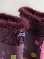 Purple Spot Thinsulate Lined Cuff Wellies - Image 3 of 5