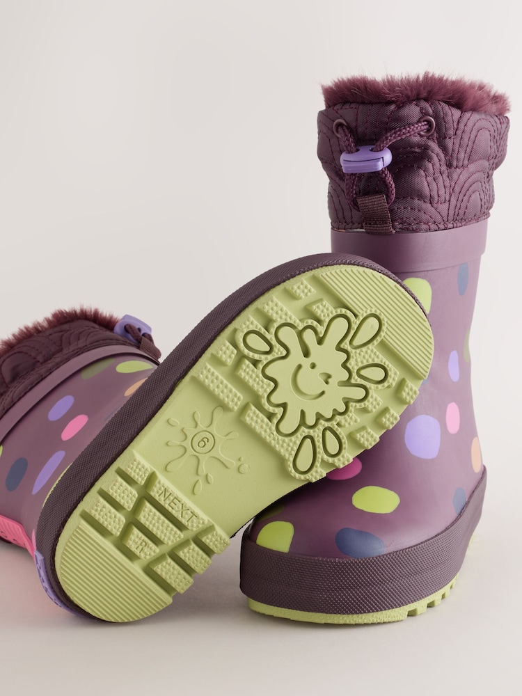 Purple Spot Thinsulate Lined Cuff Wellies - Image 5 of 5 Purple Spot Thinsulate Lined Cuff Wellies - Image 5 of 5
