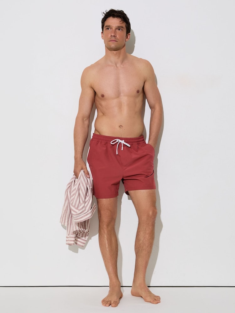 Reiss Pomegranate Red Cliff Drawstring Swim Shorts - Image 1 of 5 Reiss Pomegranate Red Cliff Drawstring Swim Shorts - Image 1 of 5