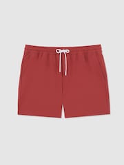 Reiss Pomegranate Red Cliff Drawstring Swim Shorts - Image 2 of 5