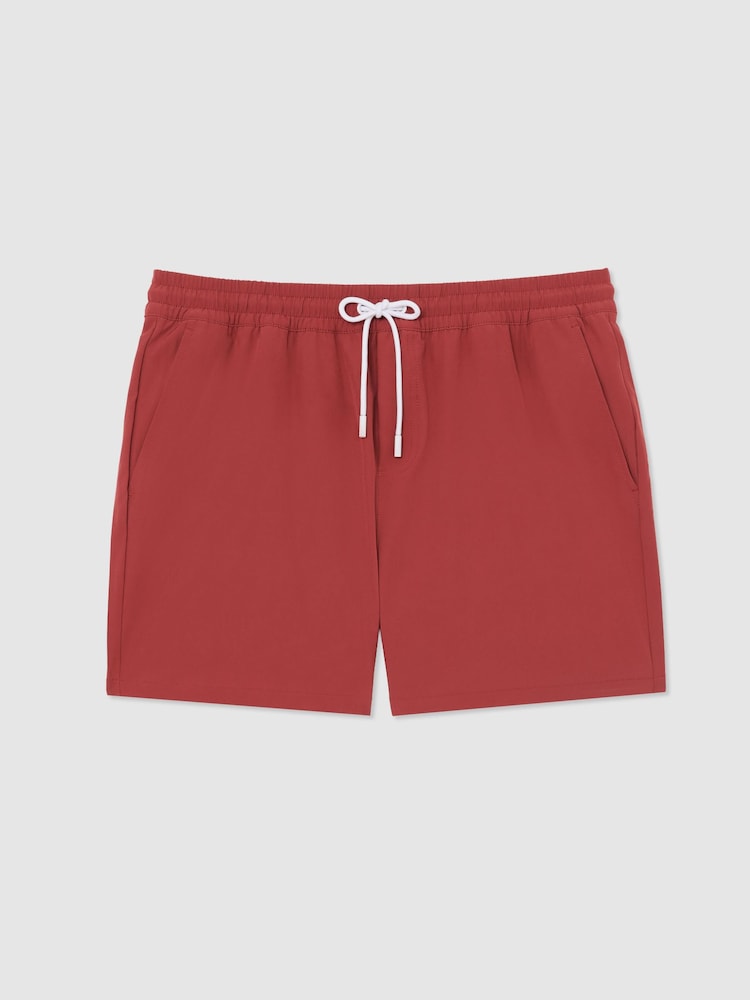Reiss Pomegranate Red Cliff Drawstring Swim Shorts - Image 2 of 5 Reiss Pomegranate Red Cliff Drawstring Swim Shorts - Image 2 of 5