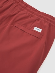 Reiss Pomegranate Red Cliff Drawstring Swim Shorts - Image 3 of 5
