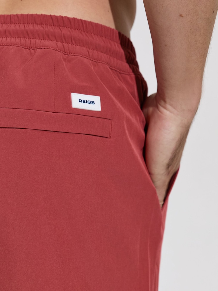 Reiss Pomegranate Red Cliff Drawstring Swim Shorts - Image 5 of 5 Reiss Pomegranate Red Cliff Drawstring Swim Shorts - Image 5 of 5