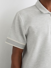 Reiss Grey Melange Bruno Polo Shirts - Image 4 of 6