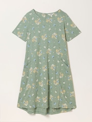 FatFace Simone Sage Green Posie Petite Jersey Dress - Image 6 of 6