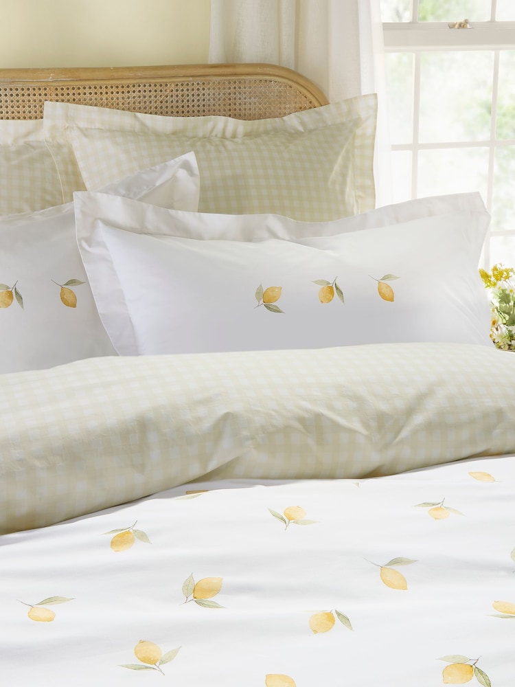Sophie Allport Set of 2 Embroidered Sunflowers 200 Thread Count Pillowcases - Bild 1 von 4