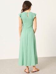 FatFace Demi Green Petite Jersey Midi Dress - Image 2 of 5