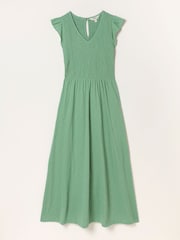 FatFace Demi Green Petite Jersey Midi Dress - Image 5 of 5