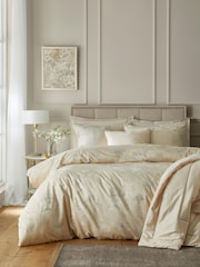 Soiree Champagne Lilly Floral Print Jacquard Woven Duvet Cover Set - Image 4 of 4