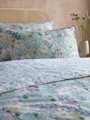 Appletree Green Abstract Floral Duvet Cover Set - Image 2 of 5