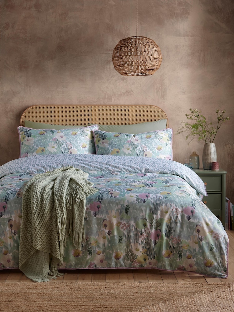 Appletree Green Abstract Floral Duvet Cover Set - Image 5 of 5