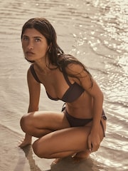 Chocolate Brown Tie Side Bikini Bottoms - Image 4 of 7