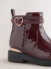 Burgundy Red Patent Ankle Boots - Image 3 of 5
