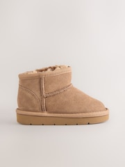 Tan Brown Wide Fit (G) Water Repellent Suede Pull On Boots - Image 2 of 5