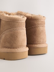 Tan Brown Wide Fit (G) Water Repellent Suede Pull On Boots - Image 3 of 5
