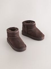 Chocolate Brown Wide Fit (G) Water Repellent Suede Pull On Boots - Image 1 of 5