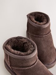 Chocolate Brown Wide Fit (G) Water Repellent Suede Pull On Boots - Image 3 of 5