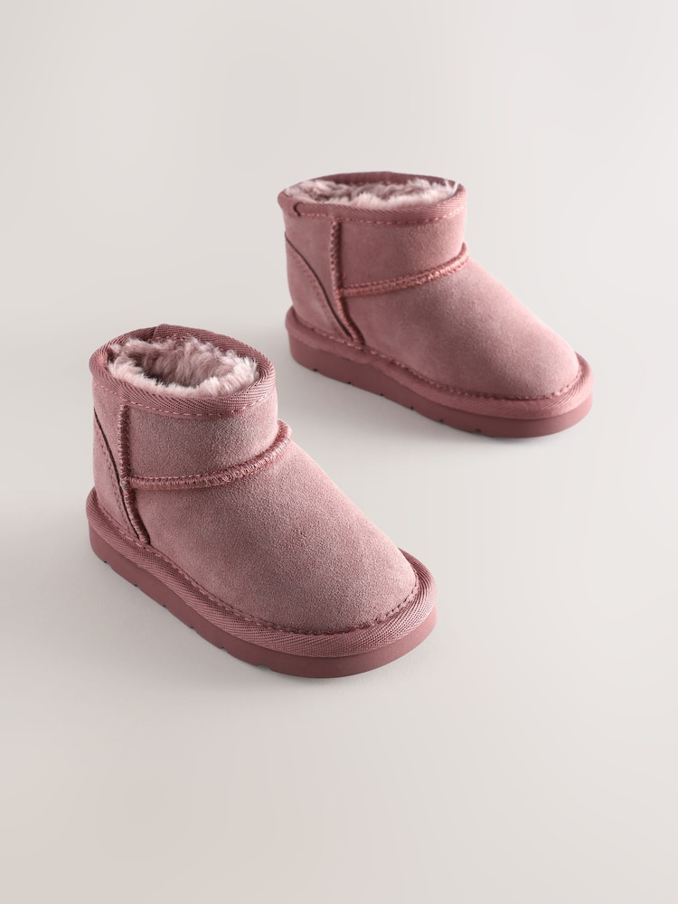 Pink Standard Fit (F) Water Repellent Suede Pull On Boots - Image 1 of 5 Pink Standard Fit (F) Water Repellent Suede Pull On Boots - Image 1 of 5