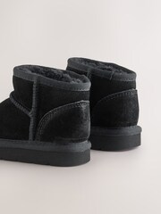 Black Wide Fit (G) Water Repellent Suede Pull On Boots - Image 4 of 5