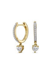 The Diamond Store White Stellato Heart Drop Hoop Earrings Lab Diamond 1.00ct in 18k Gold Vermeil - Image 2 of 5