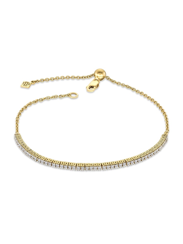 The Diamond Store White Adjustable Lab Diamond Tennis Bracelet 0.50ct in 18K Gold Vermeil - Image 1 of 7