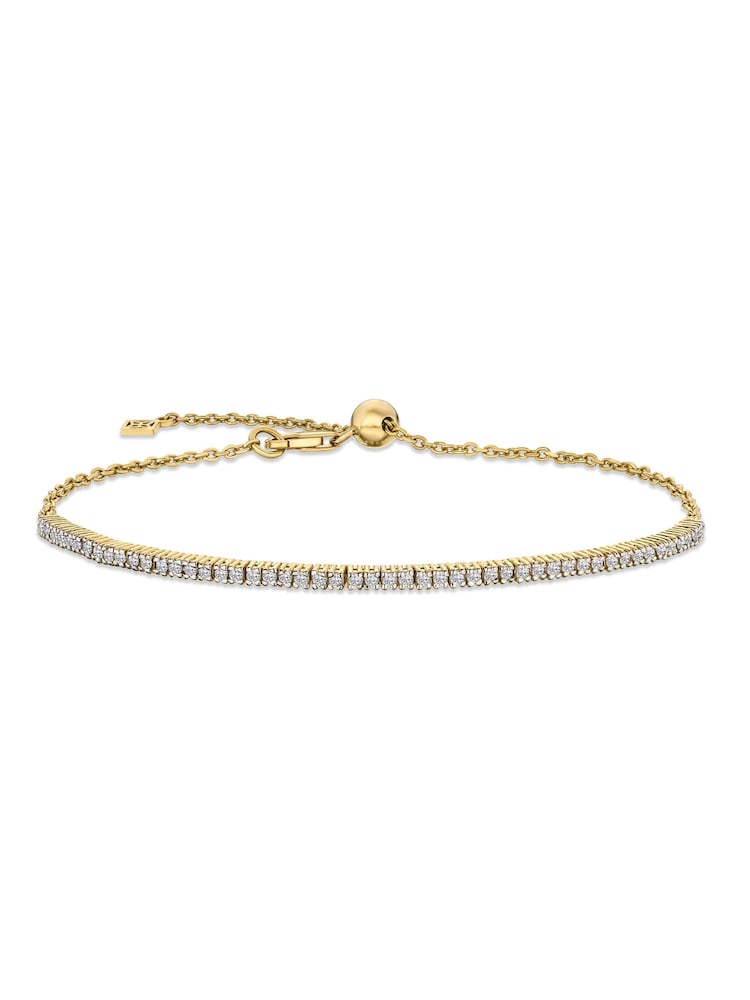 The Diamond Store White Adjustable Lab Diamond Tennis Bracelet 0.50ct in 18K Gold Vermeil - Image 2 of 7 The Diamond Store White Adjustable Lab Diamond Tennis Bracelet 0.50ct in 18K Gold Vermeil - Image 2 of 7