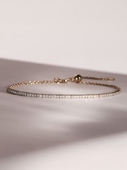 The Diamond Store White Adjustable Lab Diamond Tennis Bracelet 0.50ct in 18K Gold Vermeil - Image 4 of 7