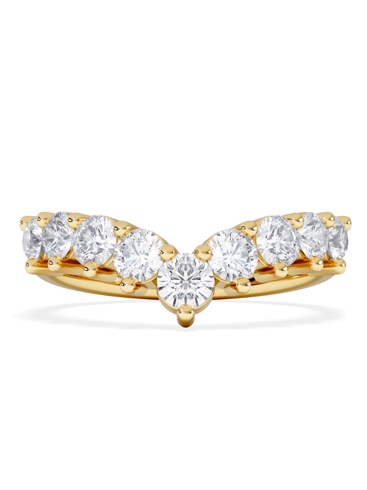 The Diamond Store White 1.00ct Lab Diamond Wishbone Ring H/Si Quality in 9K Yellow Gold - Image 1 of 7