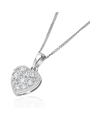 The Diamond Store White Lab Diamond Pave Heart Pendant Necklace 0.50ct H/Si in 9K Gold - Image 3 of 4