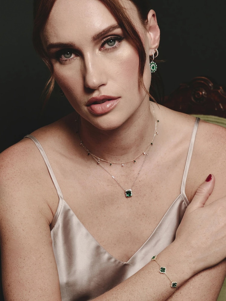 The Diamond Store Green Alegria 3 Clover Lab Emerald Bracelet 2.25ct in 18k Gold Vermeil - Image 6 of 6