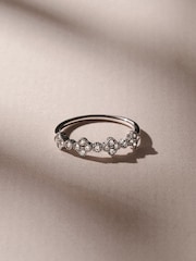 The Diamond Store White Alegria 4 Clover Lab Ruby Ring 0.18ct in 18k Gold Vermeil - Image 1 of 4