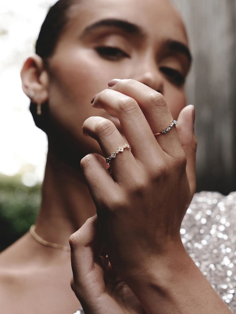 The Diamond Store White Alegria 4 Clover Lab Ruby Ring 0.18ct in 18k Gold Vermeil - Image 4 of 4