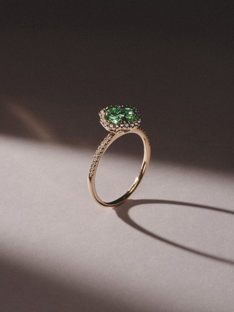 The Diamond Store Green Alegria Lab Sapphire Ring 1.00ct in 18k Gold Vermeil - Image 2 of 5