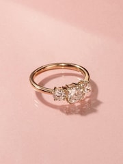 The Diamond Store White Evoke 3 Stone Emerald Cut Lab Diamond Ring 0.50ct in 18K Gold Vermeil - Image 1 of 7