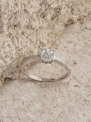 The Diamond Store White Masami Lab Diamond Engagement Ring 0.20ct Pave Set in 925 Sterling Silver - Image 1 of 3