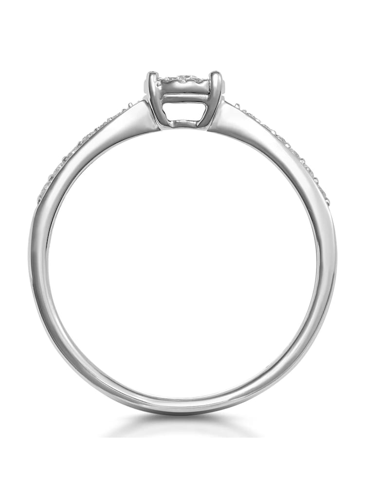 The Diamond Store White Masami Lab Diamond Engagement Ring 0.20ct Pave Set in 925 Sterling Silver - Image 3 of 3