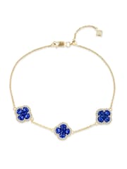 The Diamond Store Blue Alegria 3 Clover Lab Emerald Bracelet 2.25ct in 18k Gold Vermeil - Image 1 of 7