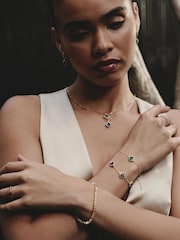 The Diamond Store Blue Alegria 3 Clover Lab Emerald Bracelet 2.25ct in 18k Gold Vermeil - Image 4 of 7