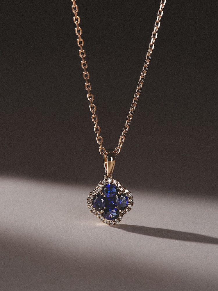 The Diamond Store Blue Alegria Lab Emerald Pendant 0.75ct in 18k Gold Vermeil - Image 1 of 6