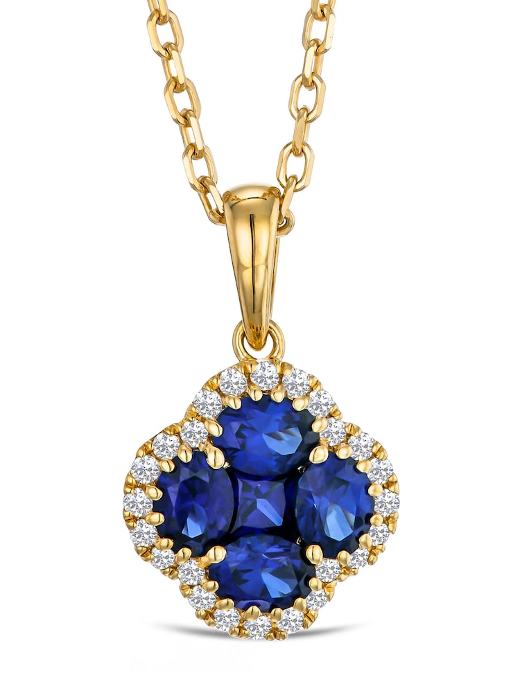 The Diamond Store Blue Alegria Lab Emerald Pendant 0.75ct in 18k Gold Vermeil - Image 6 of 6